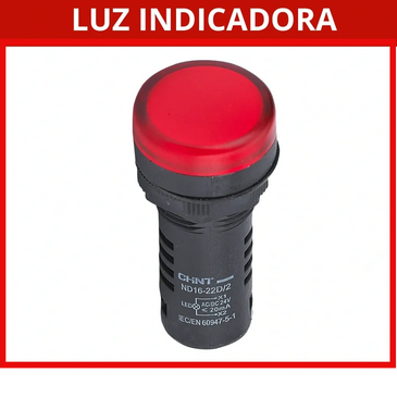 Luz indicadora de 22mm de 220v, para tableros de control eléctrico, indicando algún proceso