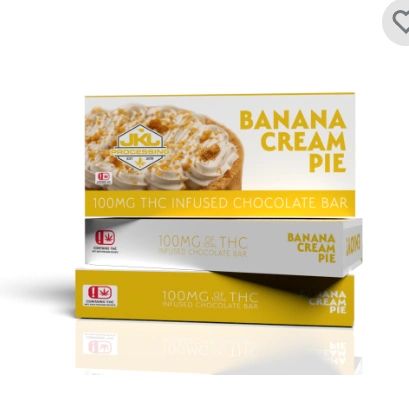 JKJ Gummies 100mg Banana Cream Bar