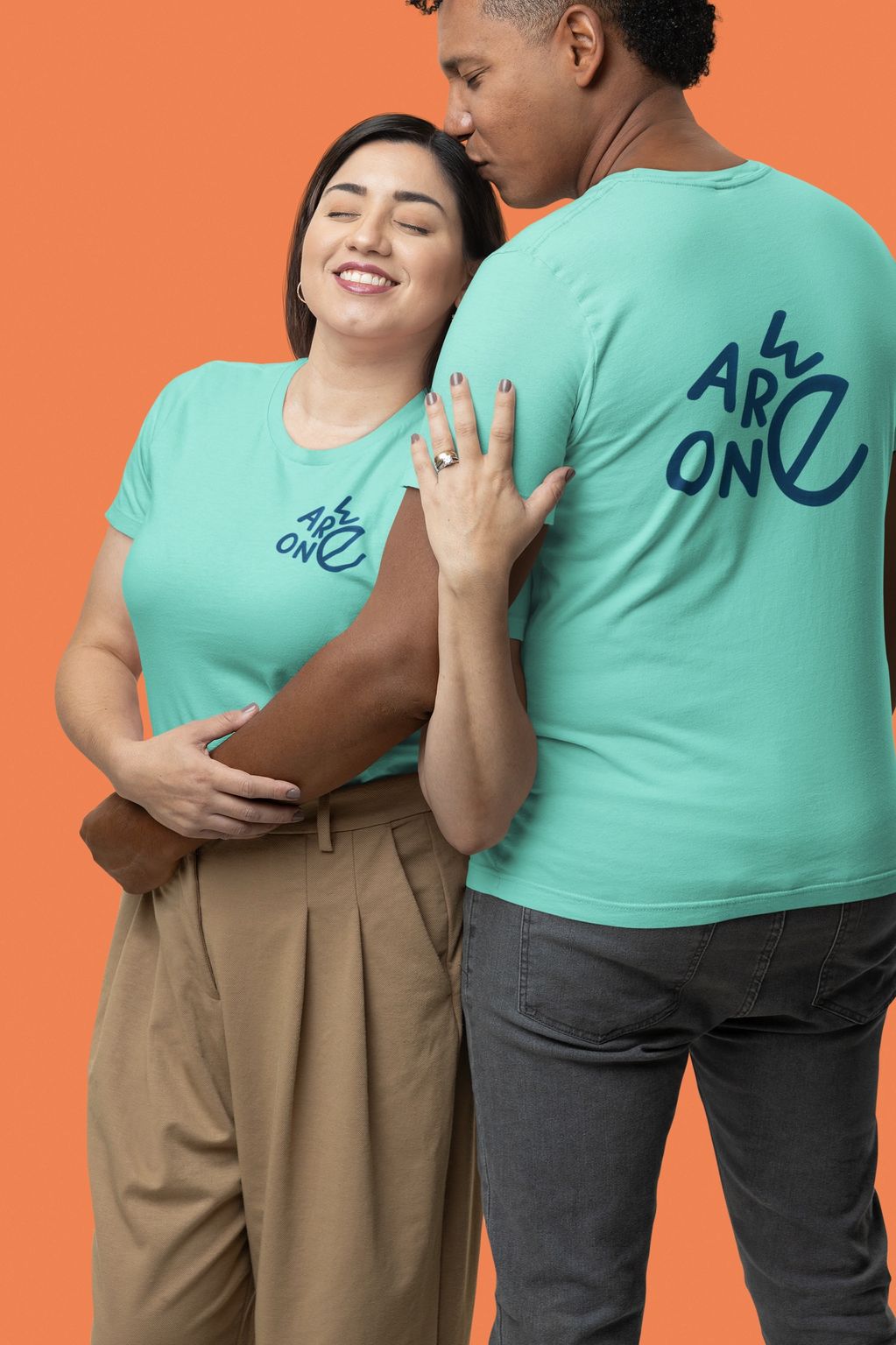 Sweet couple's embrace