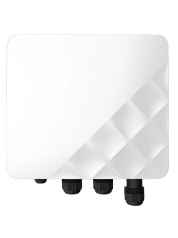White electronic device with textured pattern and three connectors.