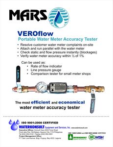 MARS Water meter accuracy tester, flow indicator, pressure. NRW Philippines - Waterkonsult