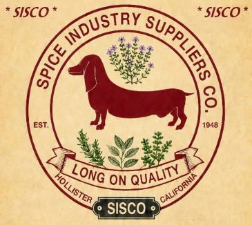 Spice Industry Suppliers Co. (SisCo) logo, established 1948 in Hollister, California