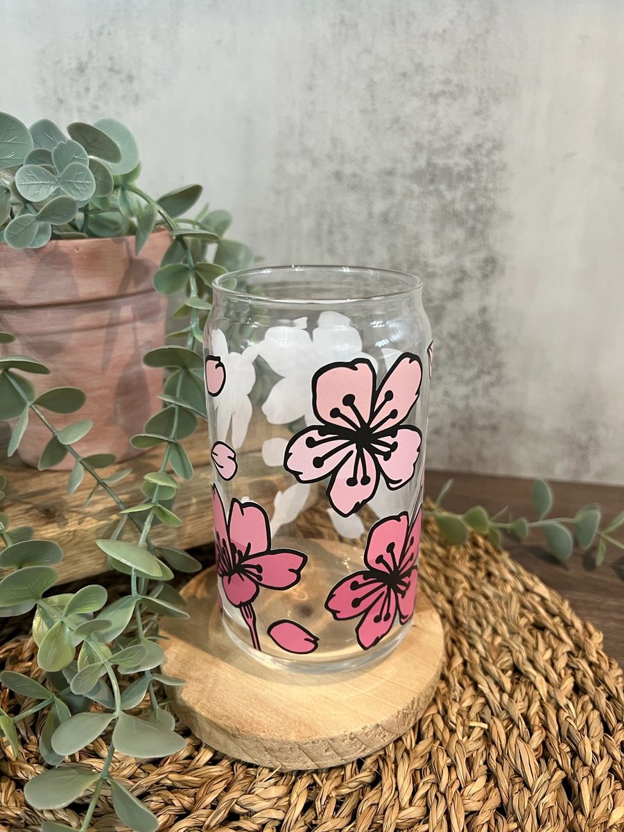 Sunflower 16 oz Glass Cup with Bamboo Lid from Emma K Designs – The Boho  Depot