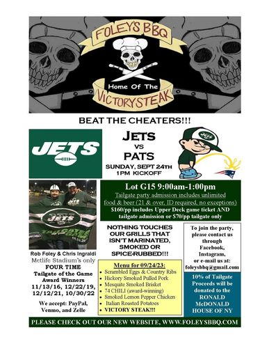 New York Jets at New York Giants Tailgate Party!, MetLife Stadium, East  Rutherford, October 29 2023