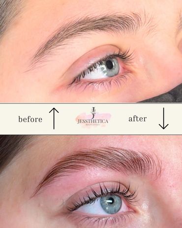Brow lamination and lash lift