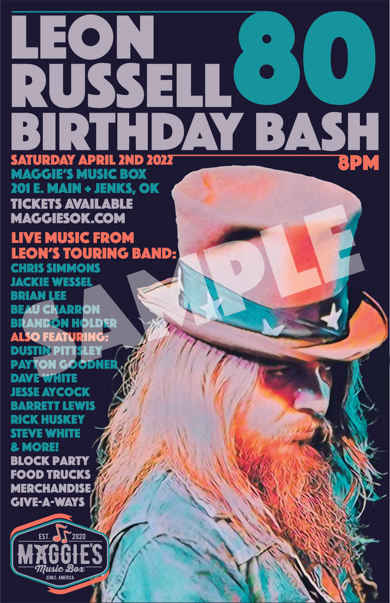 Leon Russell 80 Birthday Poster