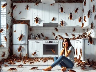 Cocina plaga de cucarachas