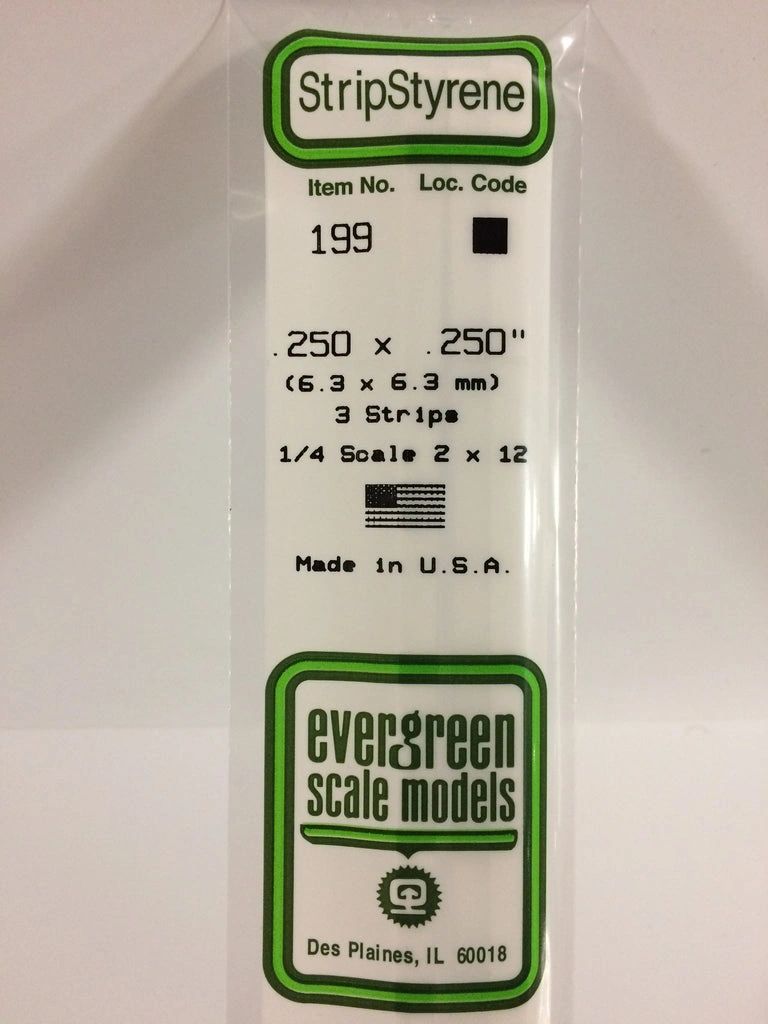 Evergreen Plastics 250 X 250 Opaque White Polystyrene Strip 3 Pack 199 