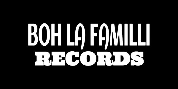 Logo of Boh La Familli Records on black background.