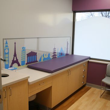 Pediatric clinic exam room.