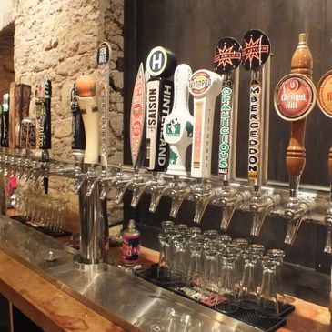 Beer tap tower.