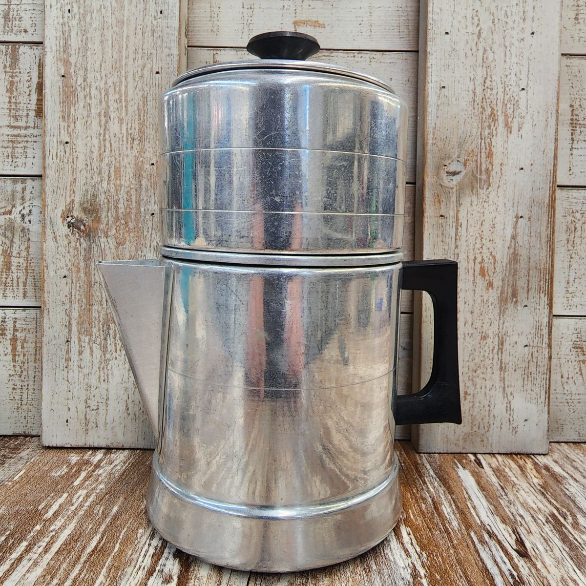 Vintage Mini Comet Aluminum Coffee Pot - 2 Cup Size