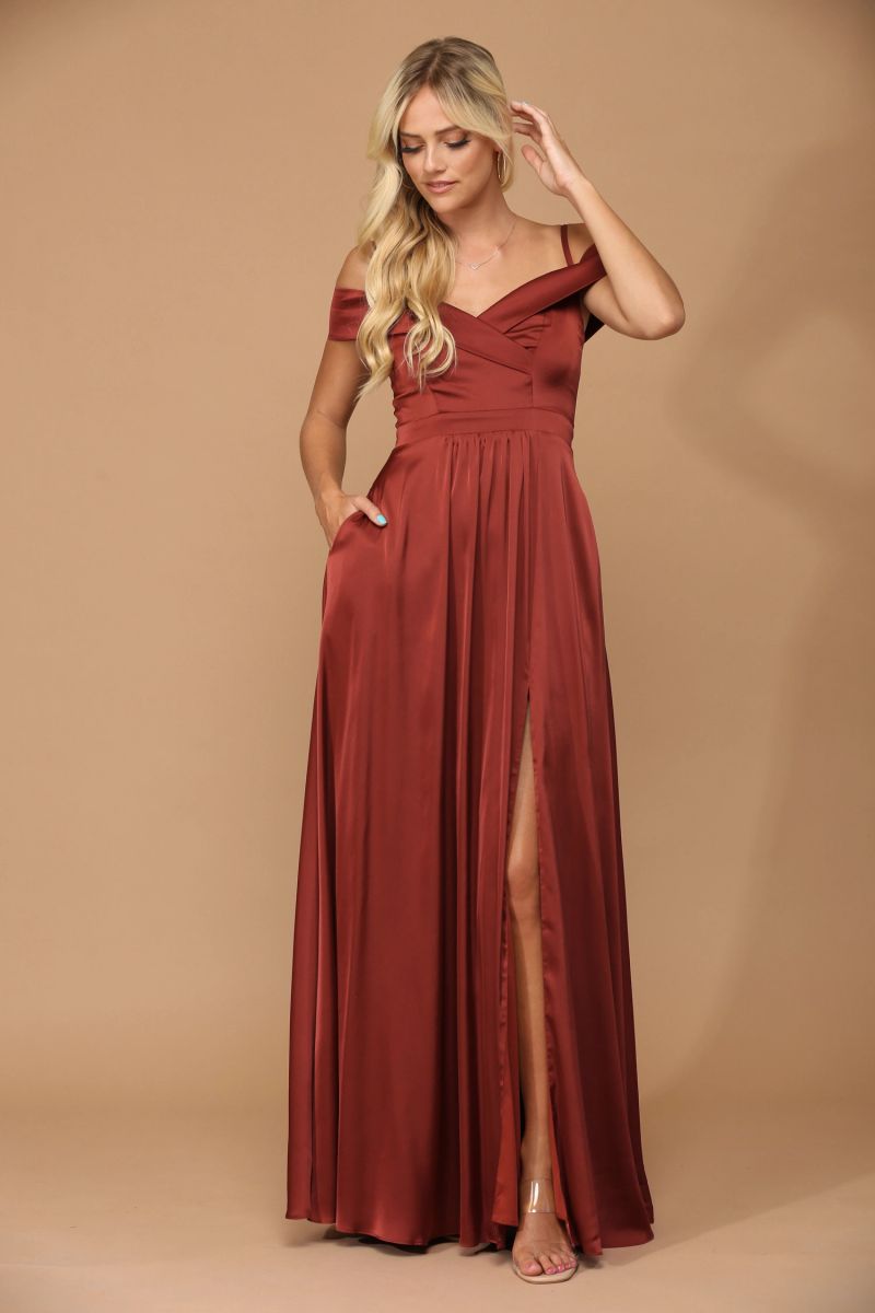 Ravishing Cowl A-Line Satin Gown