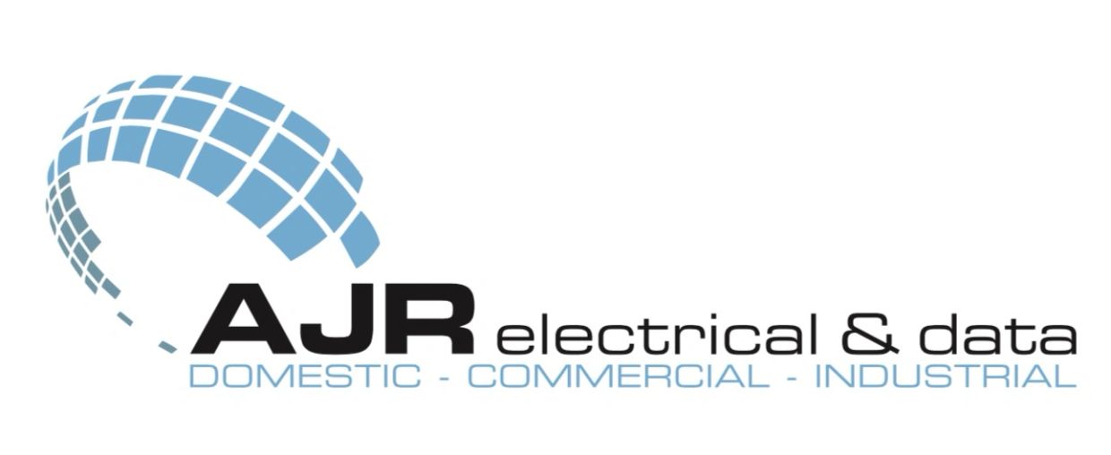 Logo of AJR Electrical &amp; Data, specializing in domestic, commercial, and industrial services.
