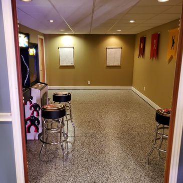 Epoxy floor installed in the new arcade
