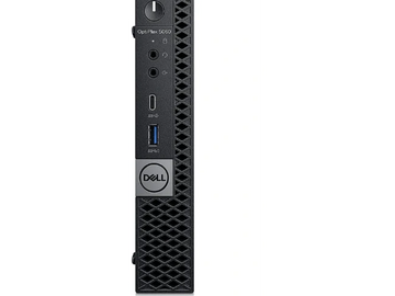 Close-up of a Dell OptiPlex 5050 mini desktop front panel with ports.