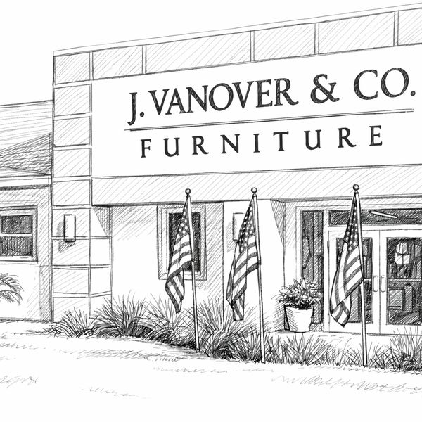 A hand-rendered view of our Melbourne showroom—where thoughtful design and craftsmanship come togeth