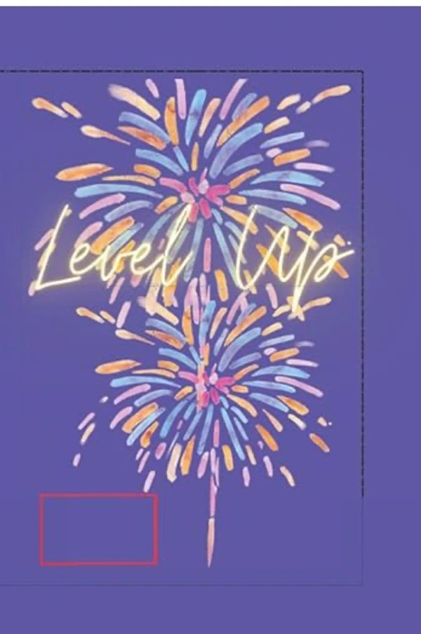 Level Up Note Book: Bright Purple with Fireworks /Lined Notebook