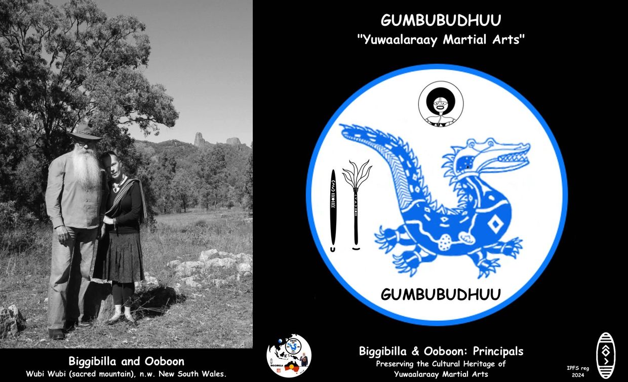 Biggibilla and Ooboon, preserving the cultural heritage of Gumbubudhuu (Yuwaalaraay Martial Arts).