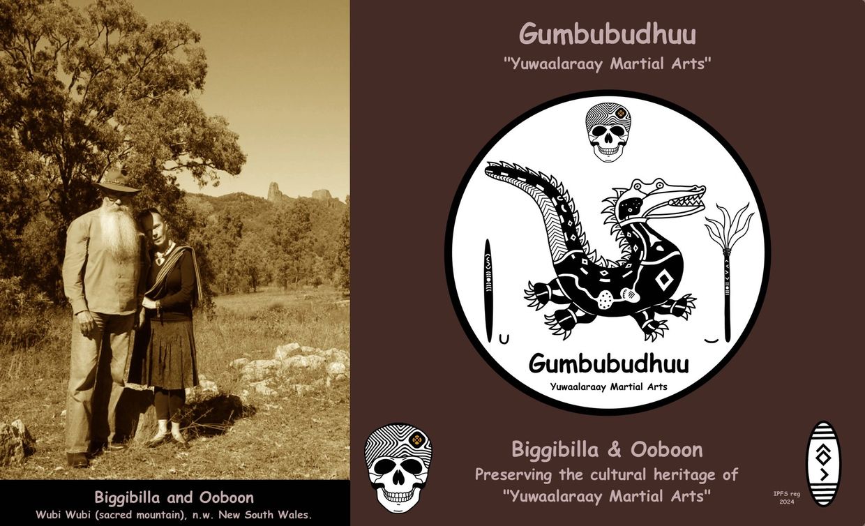 Biggibilla and Ooboon, preserving the cultural heritage of Gumbubudhuu (Yuwaalaraay Martial Arts).