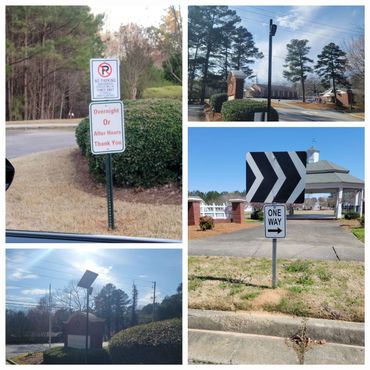 New One Way directional , No Parking signs and New Flock Camera System