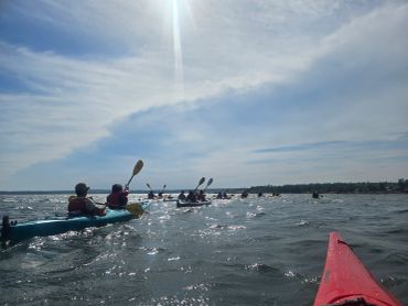 People sea kayaking