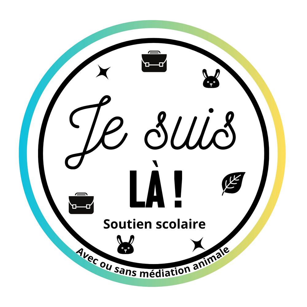 Logo Je suis LÀ ! : Soutien scolaire au Faouët et à domicile (Morbihan) avec médiation animale.