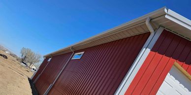 Seamless gutters installed in many colors. 