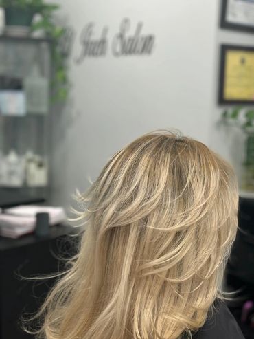 Woman hair style salon