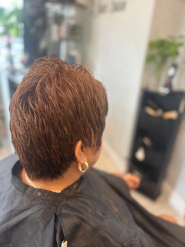 Woman hair style salon
