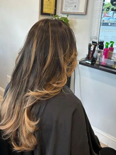 Woman hair style salon