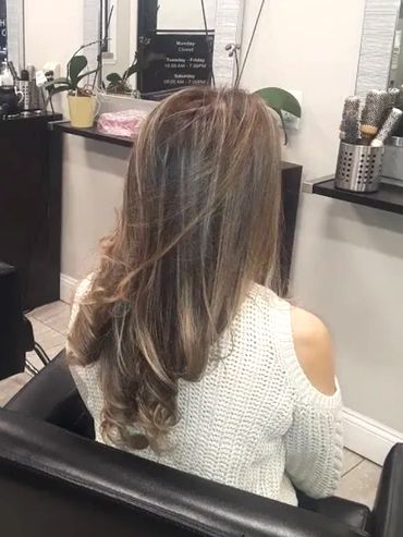 Woman hair style salon