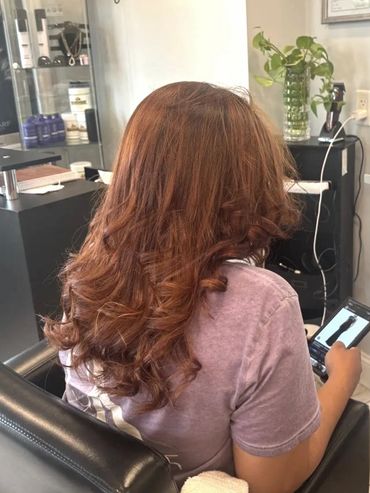 Woman hair style salon