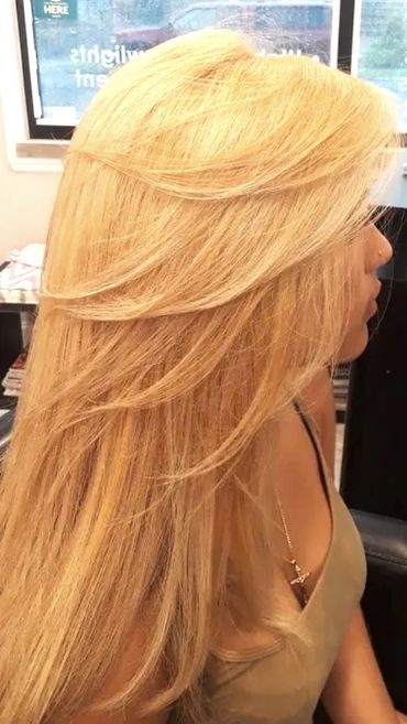 Woman hair style salon