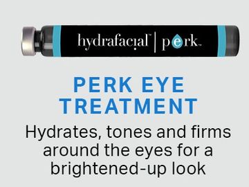 HydraFacial treatment add-on services shown including LED and lymphatic therapy.