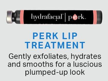 HydraFacial add-on treatments including Perk Lip, Perk Eye, LED.