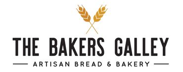 Logo of The Bakers Galley bakery with wheat icon.