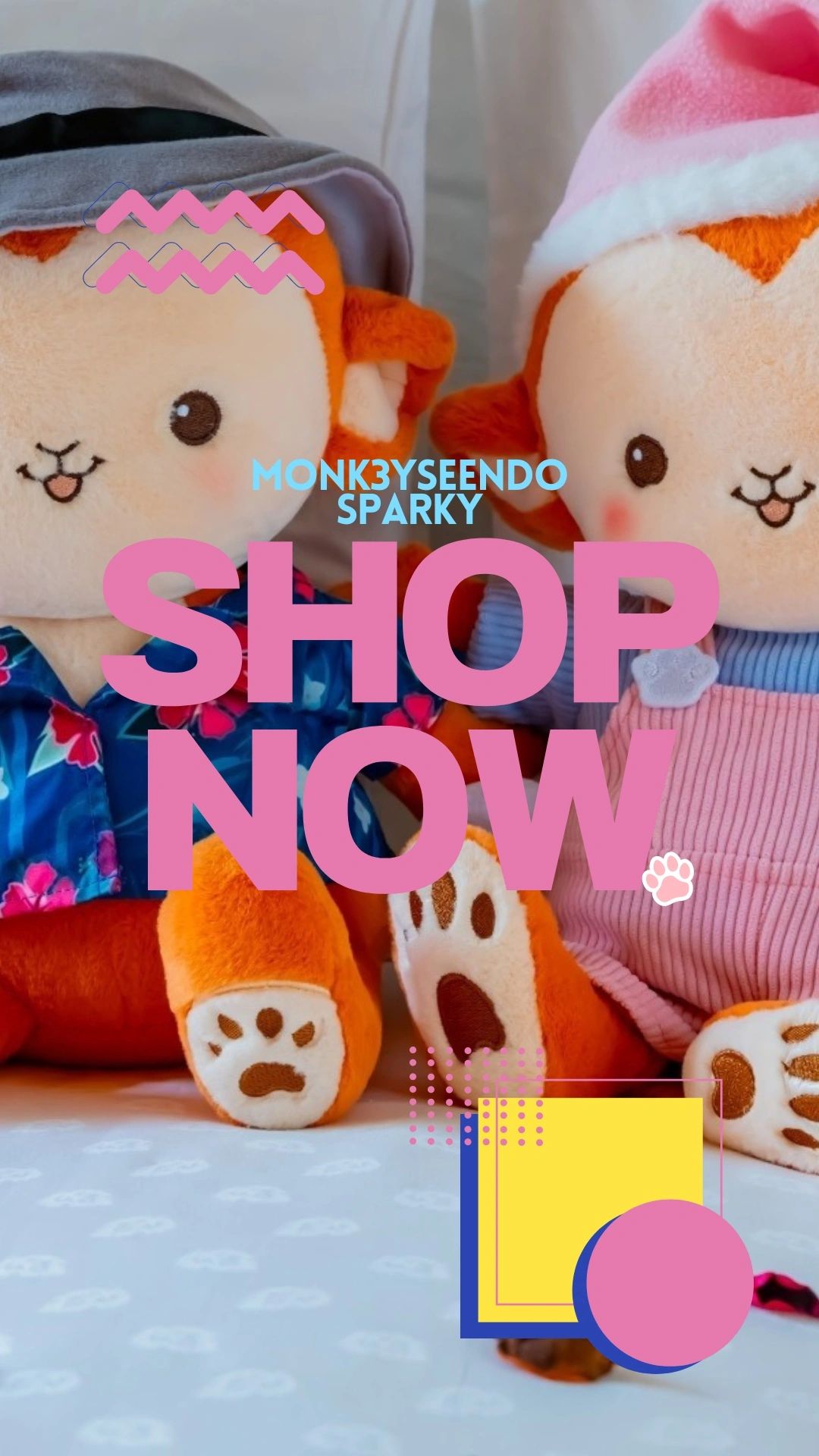 Monk3yseendo Sparky. Soft toys. Luggage tag, cooler bags, grocery bag, picnic Bag, book, singapore, p