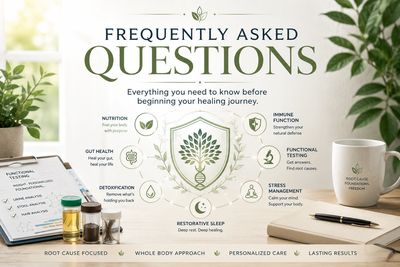 FAQ on healing journey with nutrition, immune function, and testing.