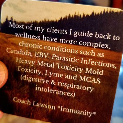 Card sharing complex chronic wellness conditions guided by Coach Lawson.