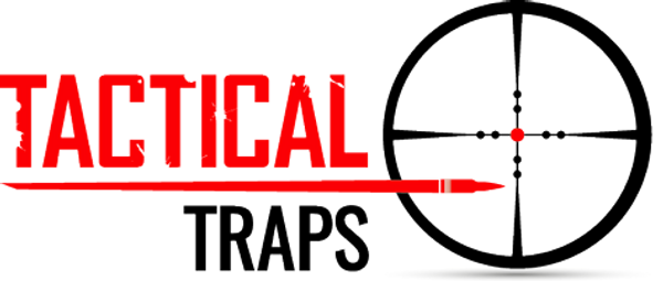 Tactical Traps official logo. Red letters spelling "Tactical". Black letters spelling "Traps" and im
