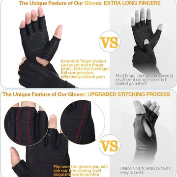 Copper arthritic gloves open fingers 
