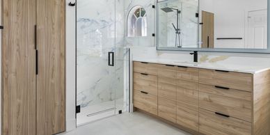 Custom made bathroom cabinet and closet