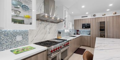 Remodeled kitchen with custom cabinets