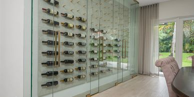 Custom made wine cellar with wine selection by sommelier