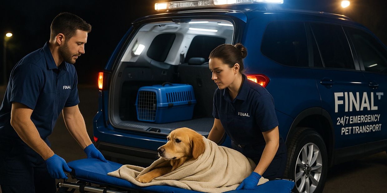 FINAL™ 24-hour emergency pet transport Topeka KS—swift,  Any vet clinic day or night. Call now!!!