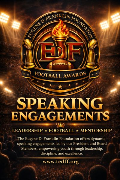 Eugene D. Franklin Foundation Football Awards promoting speaking engagements.