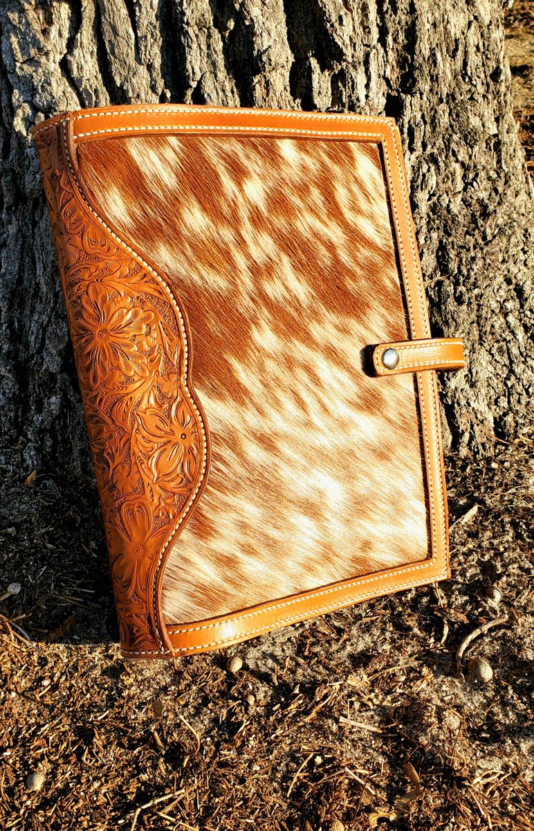 Cowhide Padfolio Custom Leather Binder Portfolio Legal Pad Holder