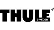 Black and white THULE logo with Sweden text.