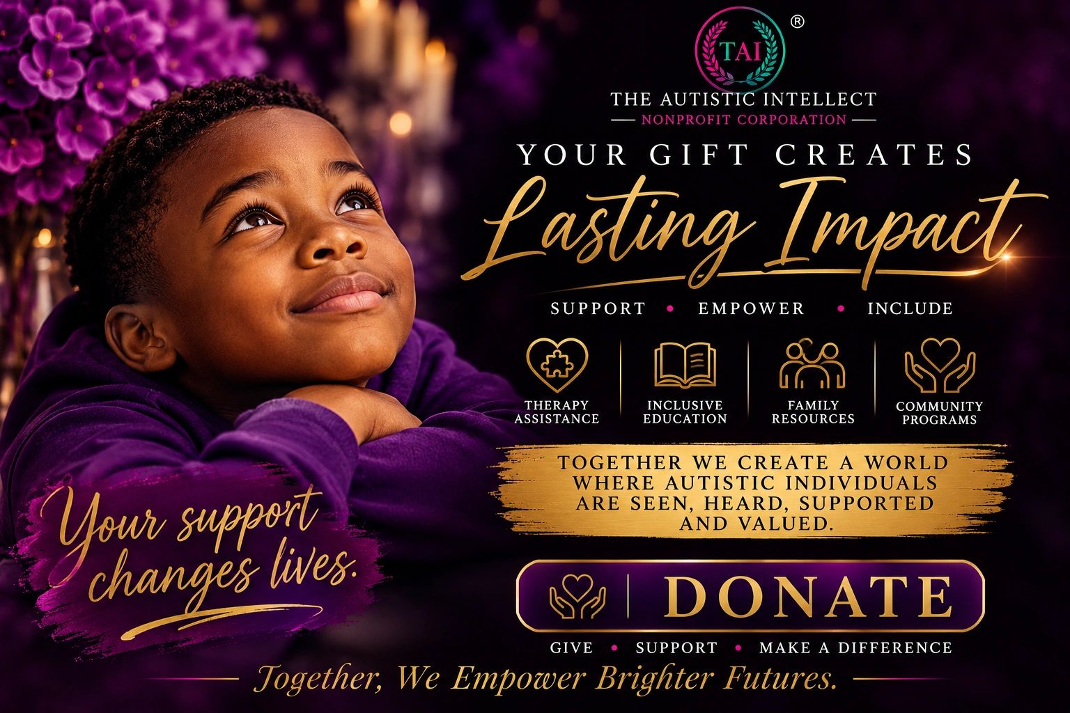 Donate to empower autistic individuals through therapy, education, and community support.